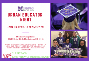 Urban Educator Night info and collage